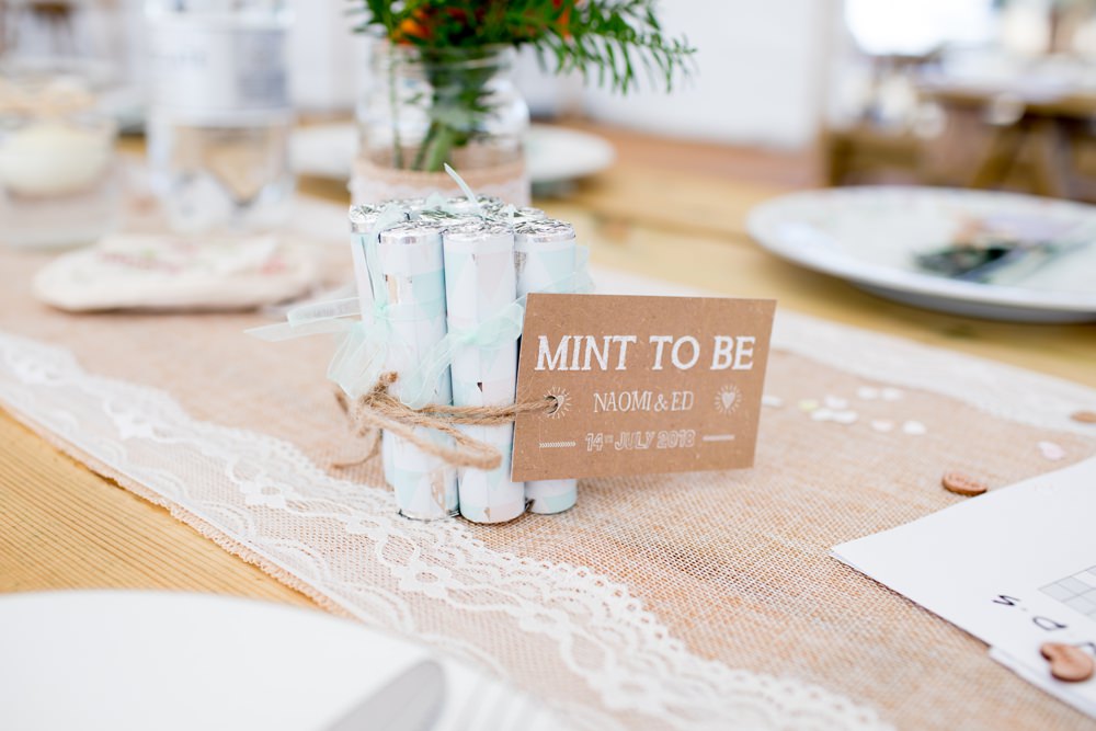 Mint To Be Favours Hessian Burlap Lace Runner Meon Bye Farm Wedding Jessica Hayman Photography