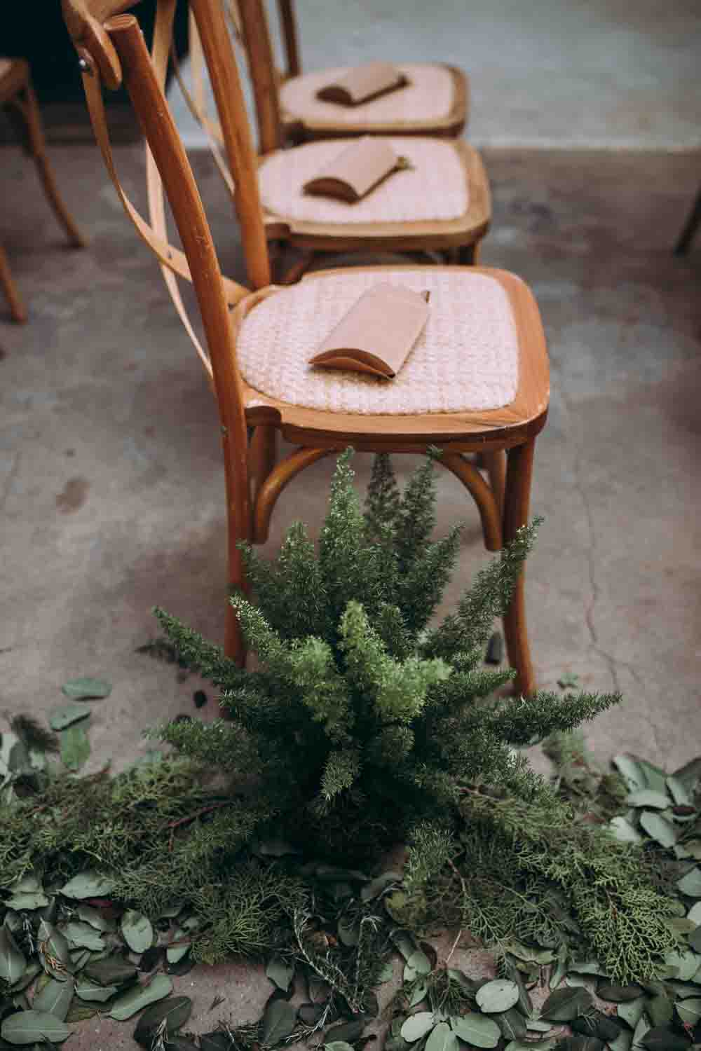 Aisle Flowers Ceremony Ferns Greenery Foliage Mountain Wedding Spain Lorena Erre
