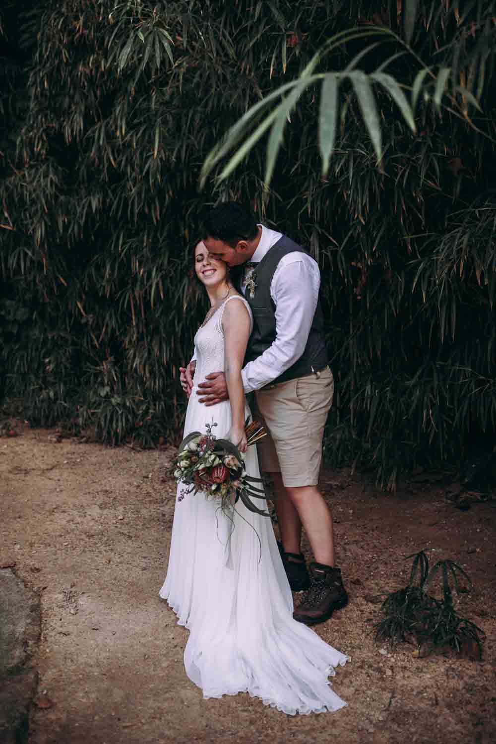 Dress Gown Bride Bridal Rembo Styling Straps Train Open Back Mountain Wedding Spain Lorena Erre