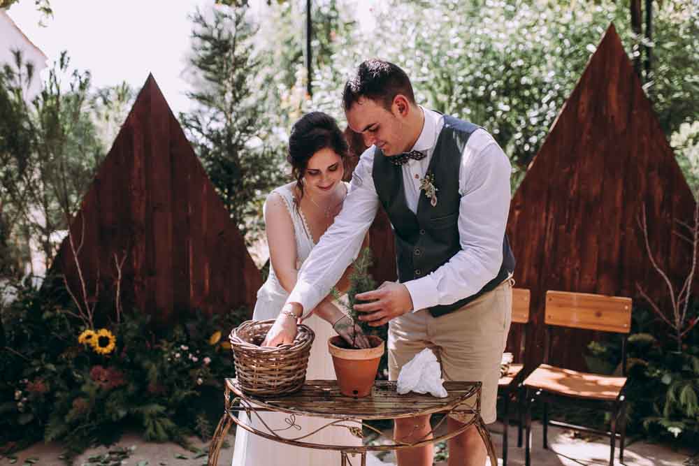 Ceremony Tree Planting Mountain Wedding Spain Lorena Erre