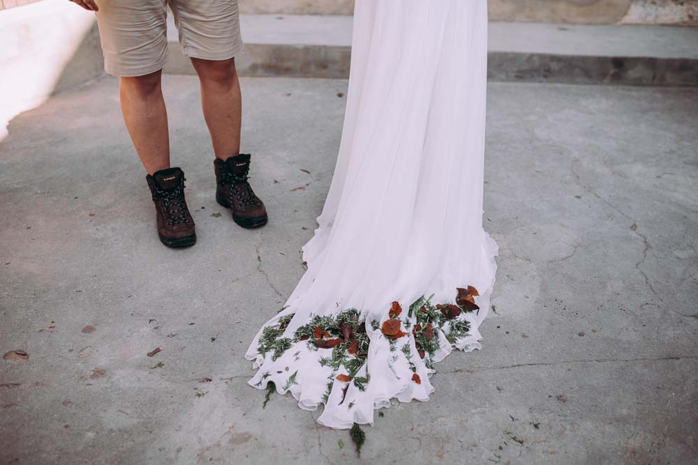 Dress Gown Bride Bridal Rembo Styling Straps Train Open Back Mountain Wedding Spain Lorena Erre