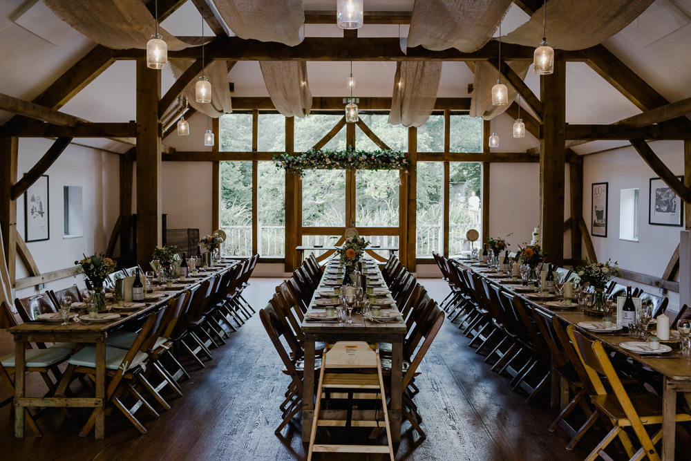 Rustic Trestle Tables Wooden Barn Nancarrow Farm Wedding Alexa Poppe Wedding Photography