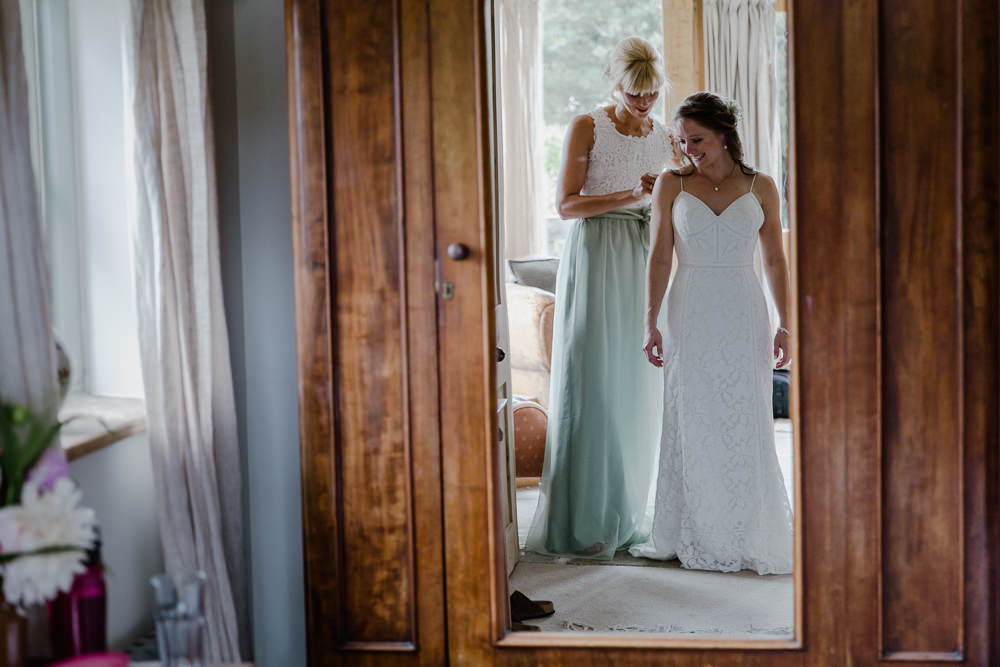 Bride Bridal Sleeveless Strappy Dress Gown Bridesmaid Separates Sage Nancarrow Farm Wedding Alexa Poppe Wedding Photography