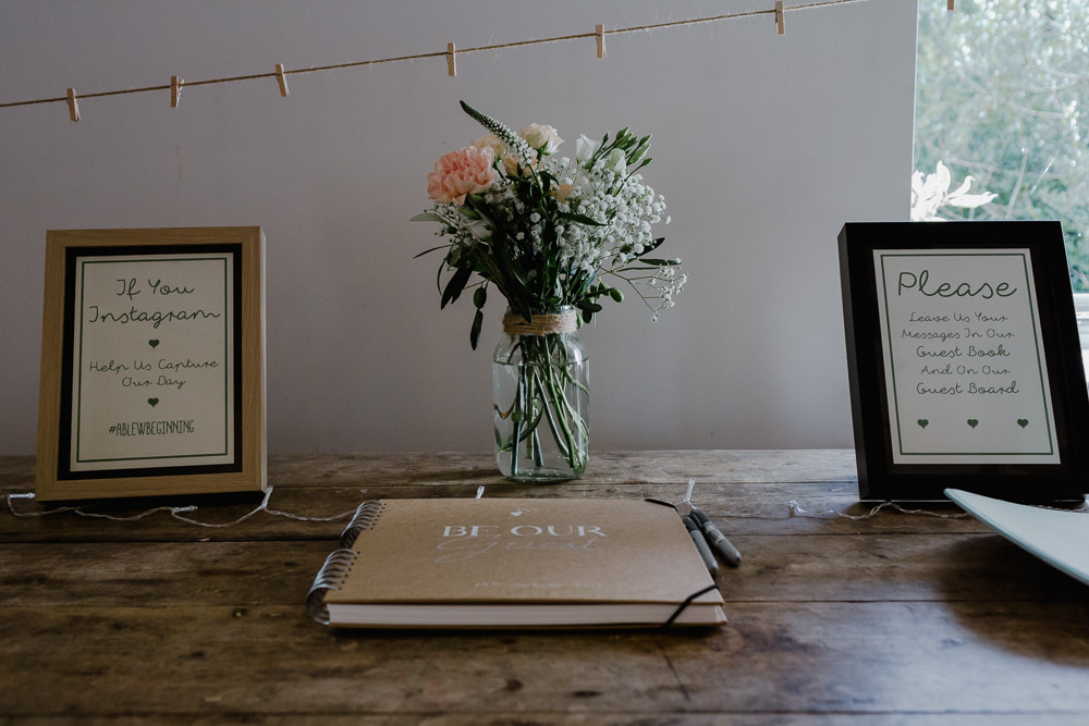 Guest Book Instagram Hashtag Jam Jar Flowers Floral Nancarrow Farm Wedding Alexa Poppe Wedding Photography