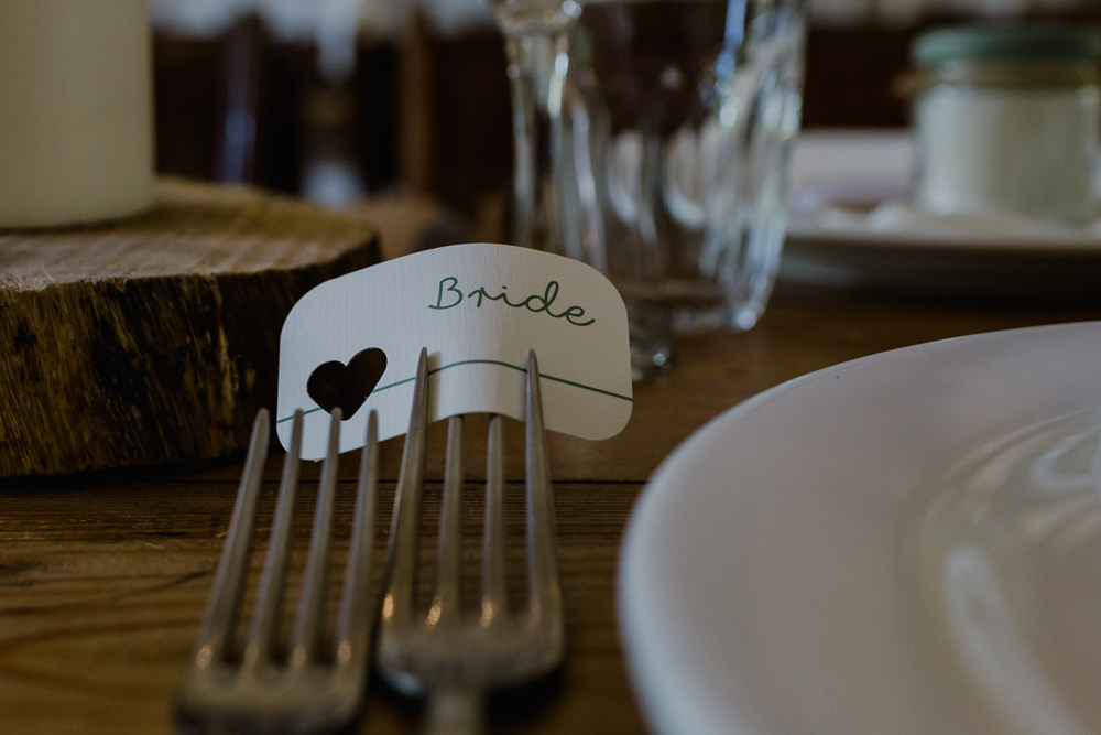 Place Card Fork Name Nancarrow Farm Wedding Alexa Poppe Wedding Photography