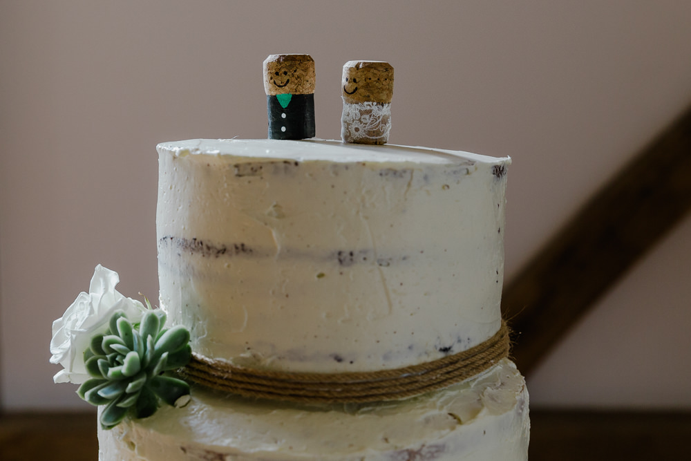 Semi Naked Cake Twine Succulent Cork Topper Nancarrow Farm Wedding Alexa Poppe Wedding Photography
