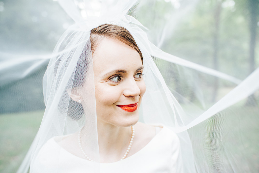 Bride Bridal Make Up Red Lipstick Pembroke Lodge Wedding Mark O'Brien Photography