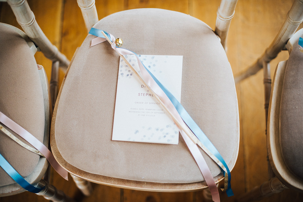 Stationery Ribbon Wand Pembroke Lodge Wedding Mark O'Brien Photography