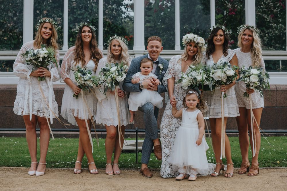 Bridesmaids Bridesmaid Dress Dresses Boho Bohemian White Lace Flower Crowns Sefton Park Wedding Bloom Weddings