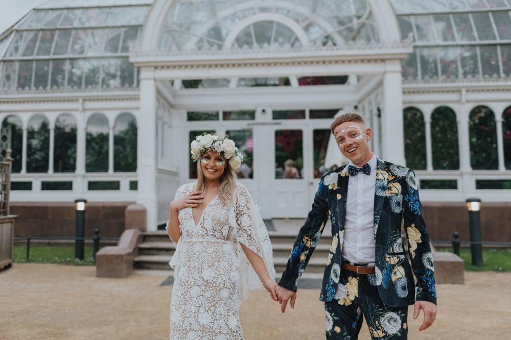 Groom Suit Floral Print Bow Tie Sefton Park Wedding Bloom Weddings