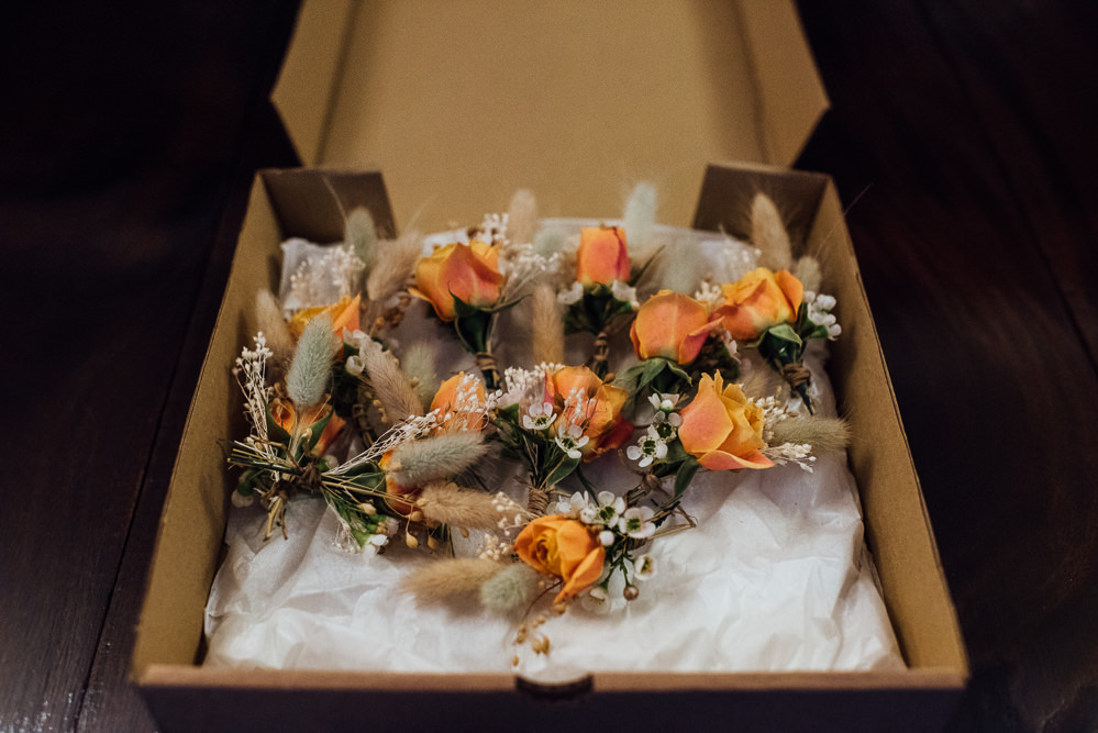 Buttonholes Flowers Orange Rose St Paul's Cathedral Wedding The Shannons Photography