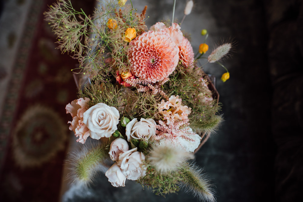 Bouquet Flowers Bride Bridal Pink Dahlia Rose St Paul's Cathedral Wedding The Shannons Photography