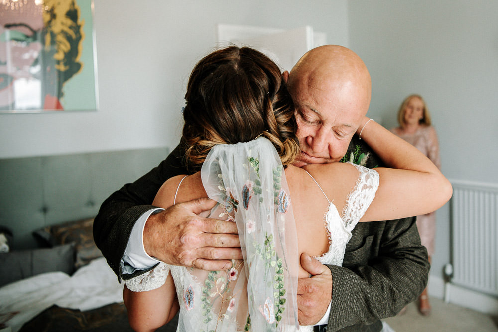 Floral Detail Veil Stanford Farm Wedding Andy Griffiths Photography