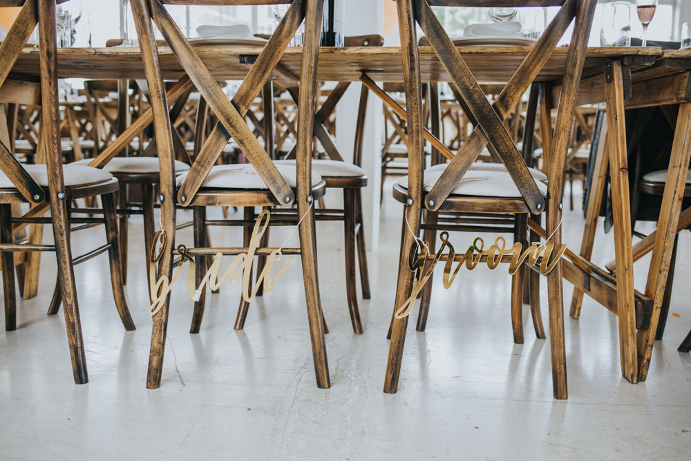 Gold Laser Cut Chair Names Bride Groom Wimborne House Wedding Eva Photography
