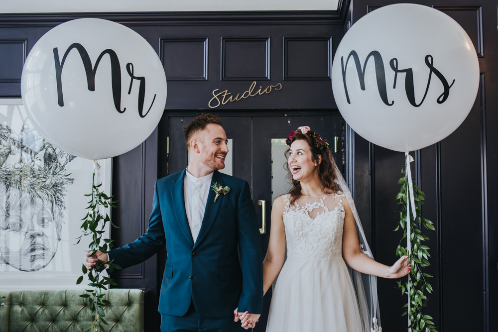 Giant Helium Balloons Mr Mrs Wimborne House Wedding Eva Photography