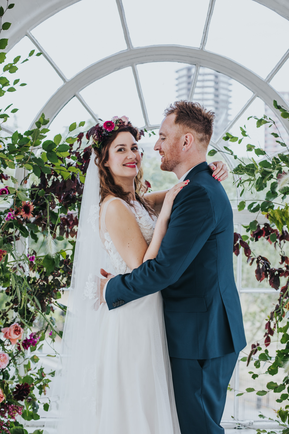 Ceremony Aisle Backdrop Arch Flower Floral Installation Wild Natural Pretty Greenery Foliage Pink Wimborne House Wedding Eva Photography
