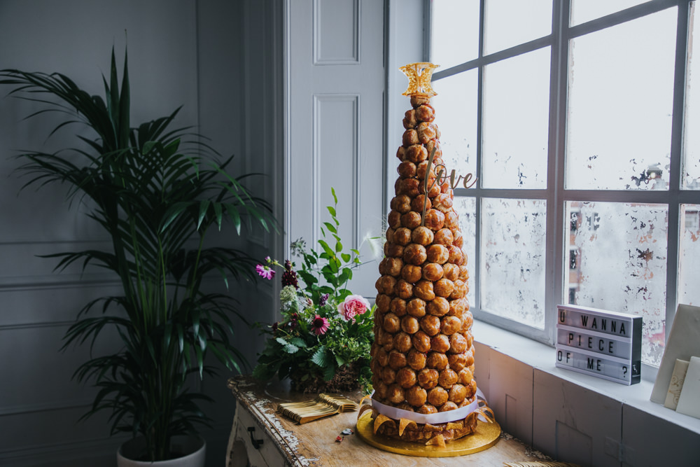 Croquembouche Cake Tower Wimborne House Wedding Eva Photography