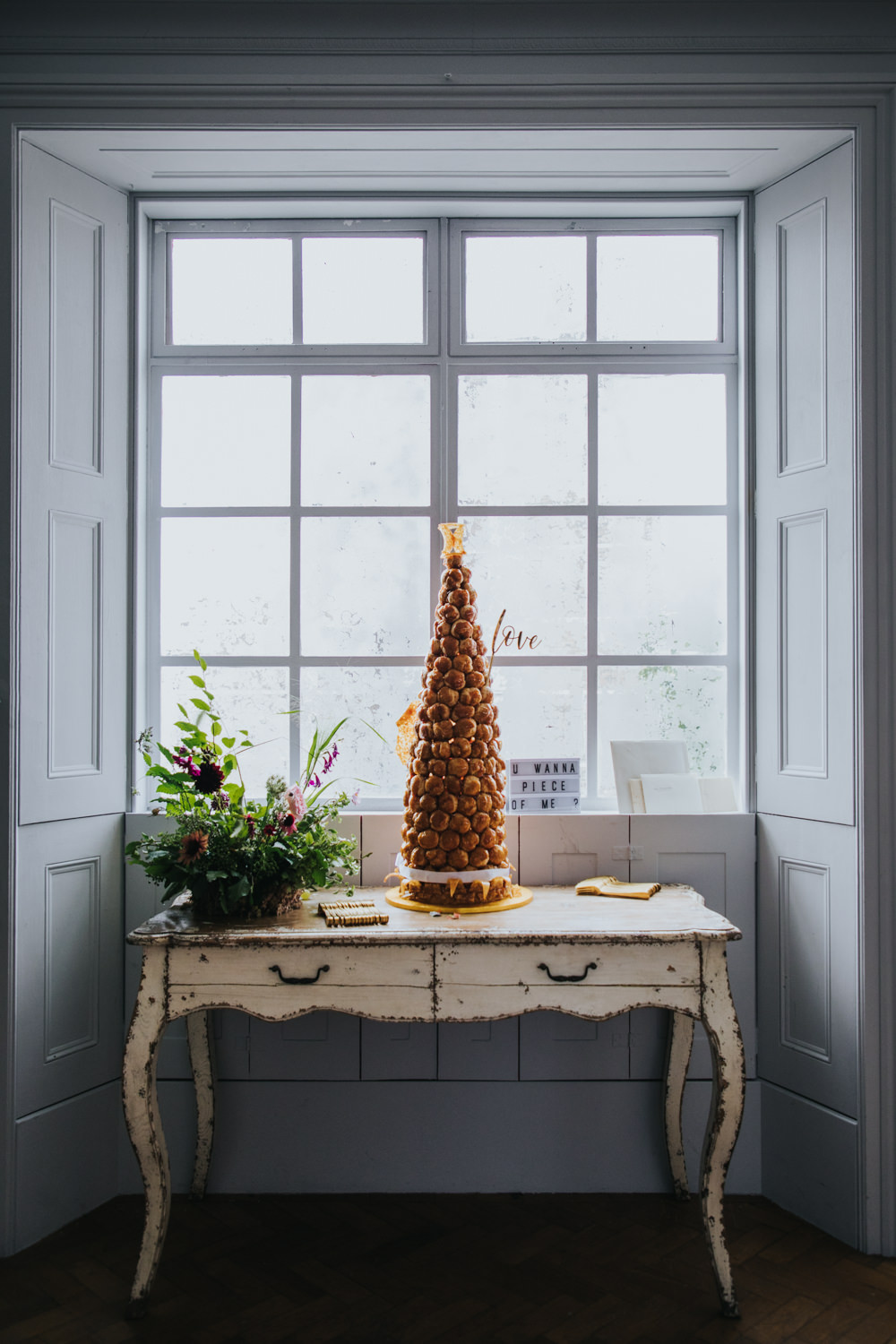 Croquembouche Cake Tower Table Wimborne House Wedding Eva Photography