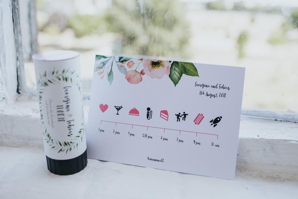 Timeline Timings Stationery Floral Wimborne House Wedding Eva Photography