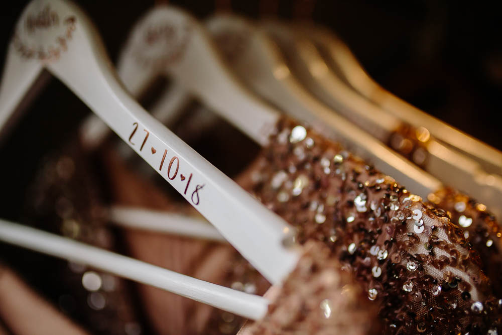 Bespoke Bridesmaids Hangers Date Yorkshire Wedding Barn Anna Rose Photography