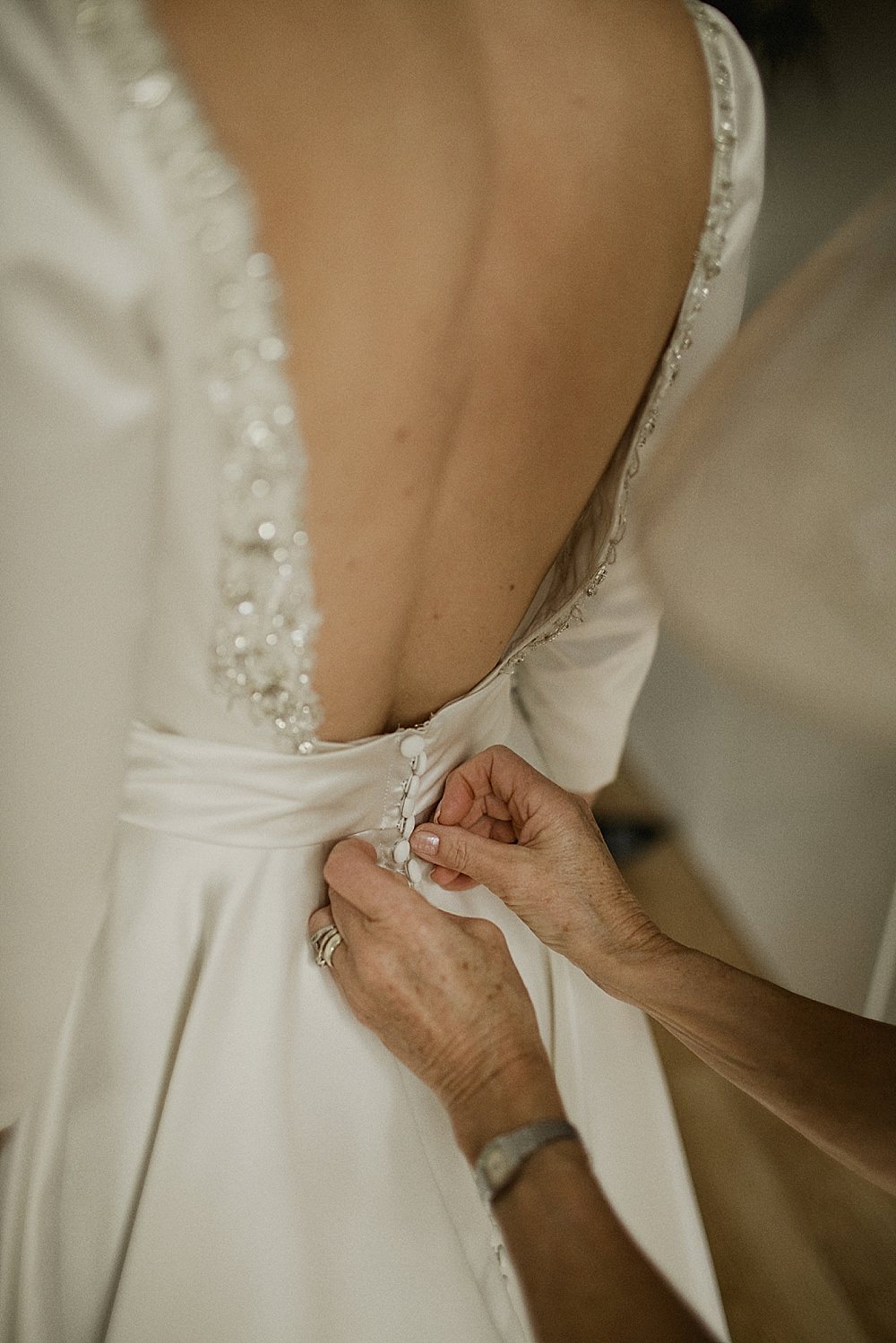 Bride Bridal Dress Gown Pockets Train Belt Low Back Sleeves Modern Chic Abbeydale Picture House Wedding We Are Da Silva