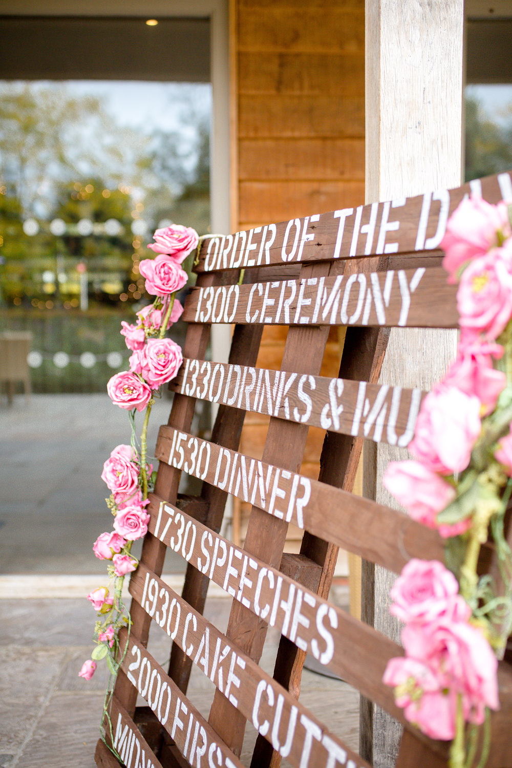 Wooden Pallet Sign Floral Flowers Autumnal Boho Wedding Ivory White Photography