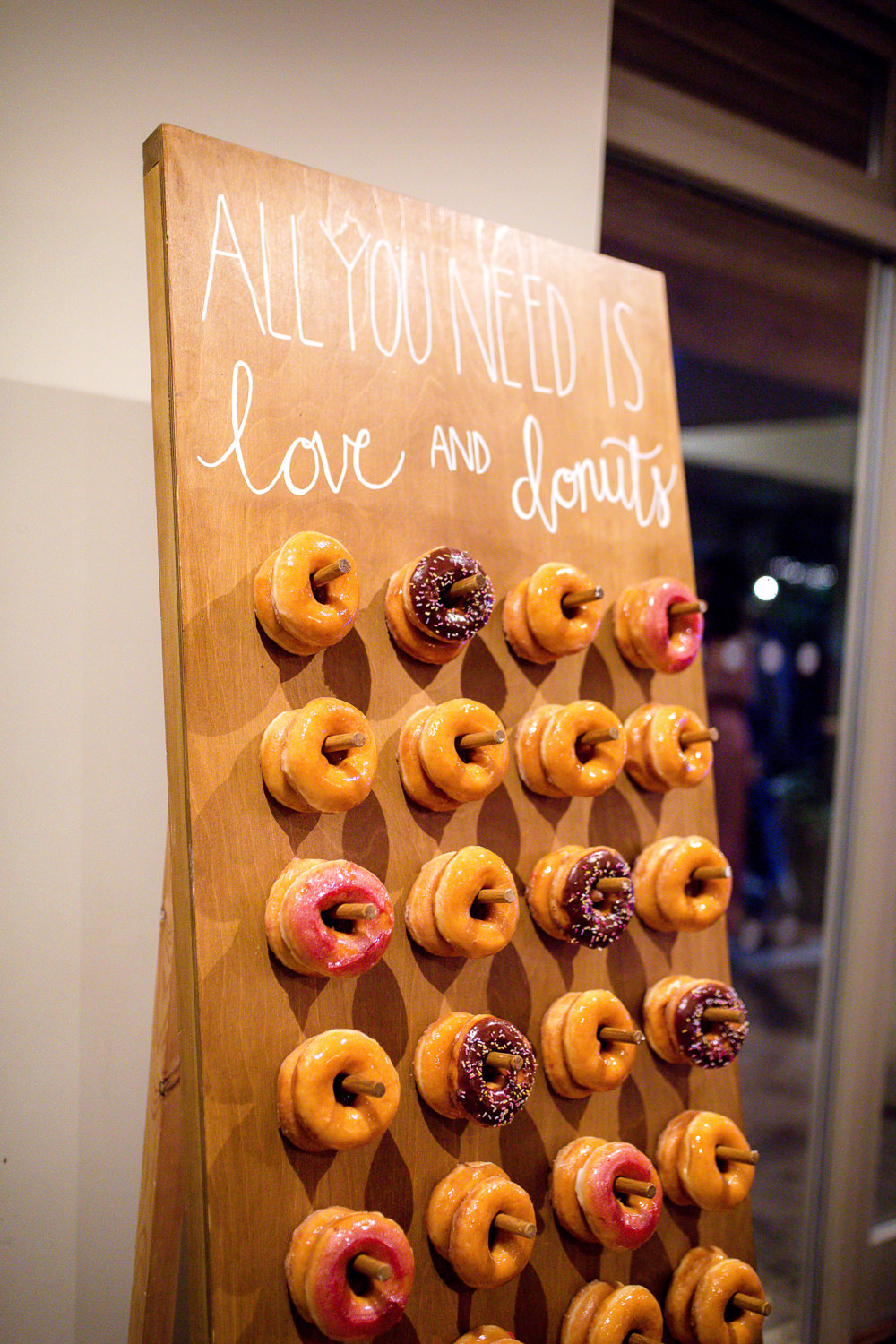 Donut Doughnut Stand Station Table Peg Board Wall Autumnal Boho Wedding Ivory White Photography