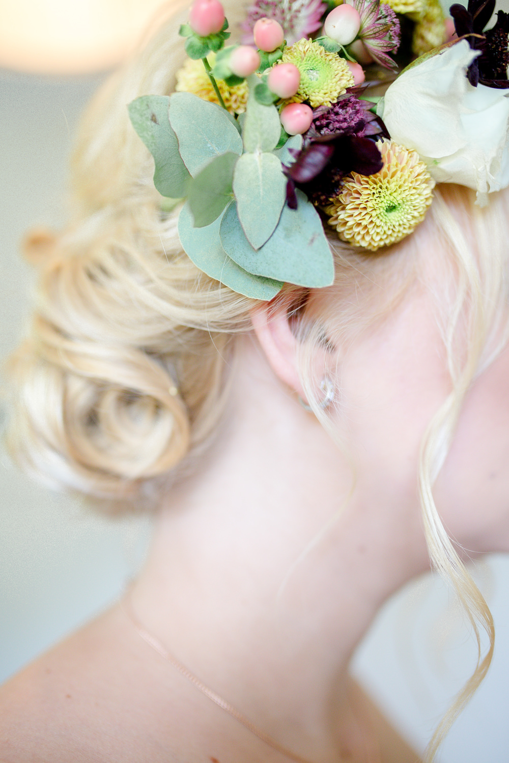 Bride Bridal Flower Crown Greenery Autumnal Boho Wedding Ivory White Photography