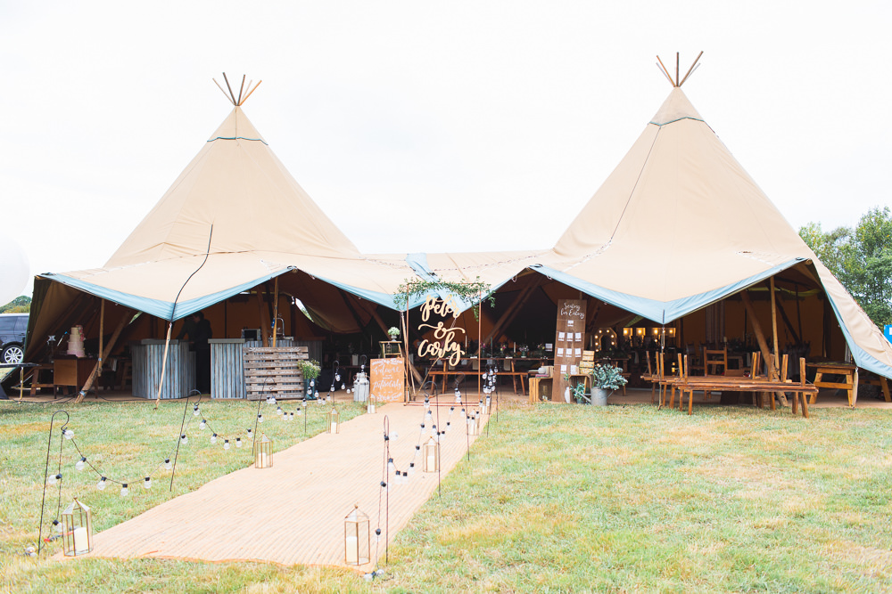 Festoon Lighting Bedfordshire Tipi Wedding Natalie Stevenson Photography