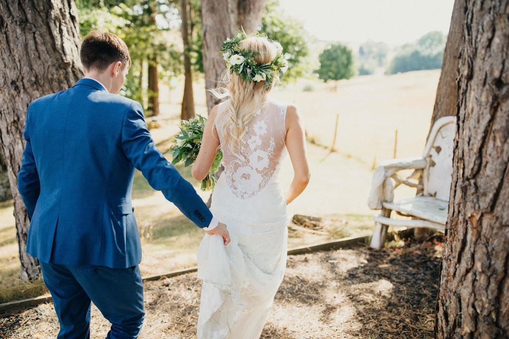 Bride Bridal Dress Gown Boho Lace Claire Pettibone Gardenia Bohemian Carefree Countryside Wedding Lush Imaging by Naomi