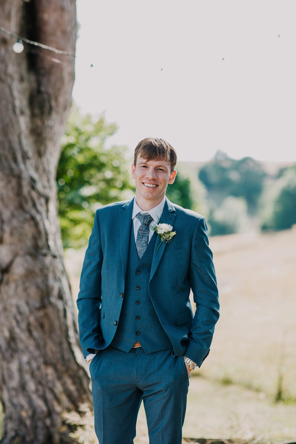 Groom Suit Blue Bohemian Carefree Countryside Wedding Lush Imaging by Naomi
