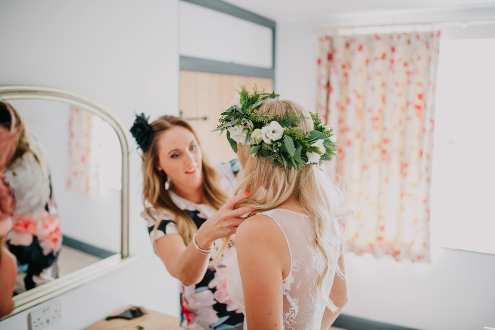 Bride Bridal Flower Crown Greenery Foliage Bohemian Carefree Countryside Wedding Lush Imaging by Naomi