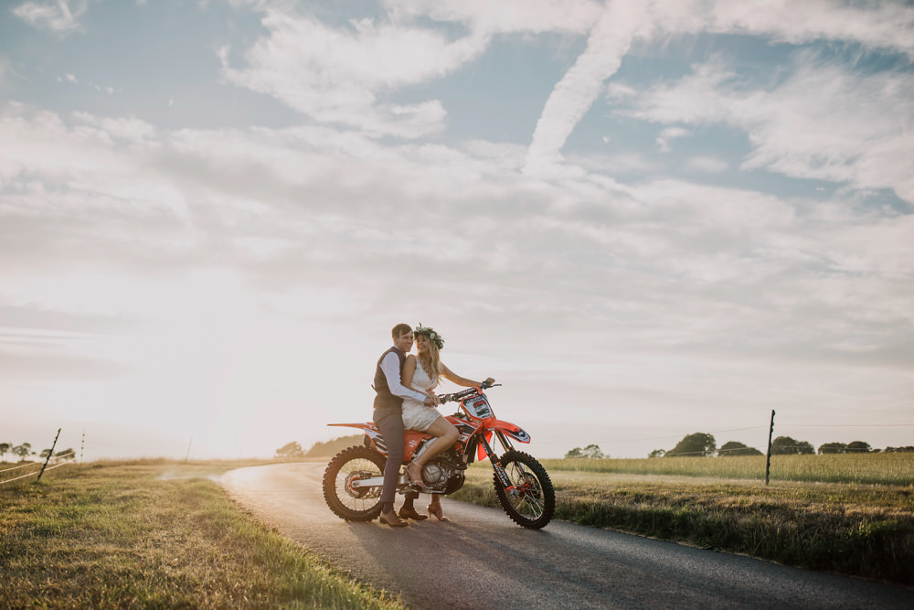 Motocross Motorbike Transport Bohemian Carefree Countryside Wedding Lush Imaging by Naomi