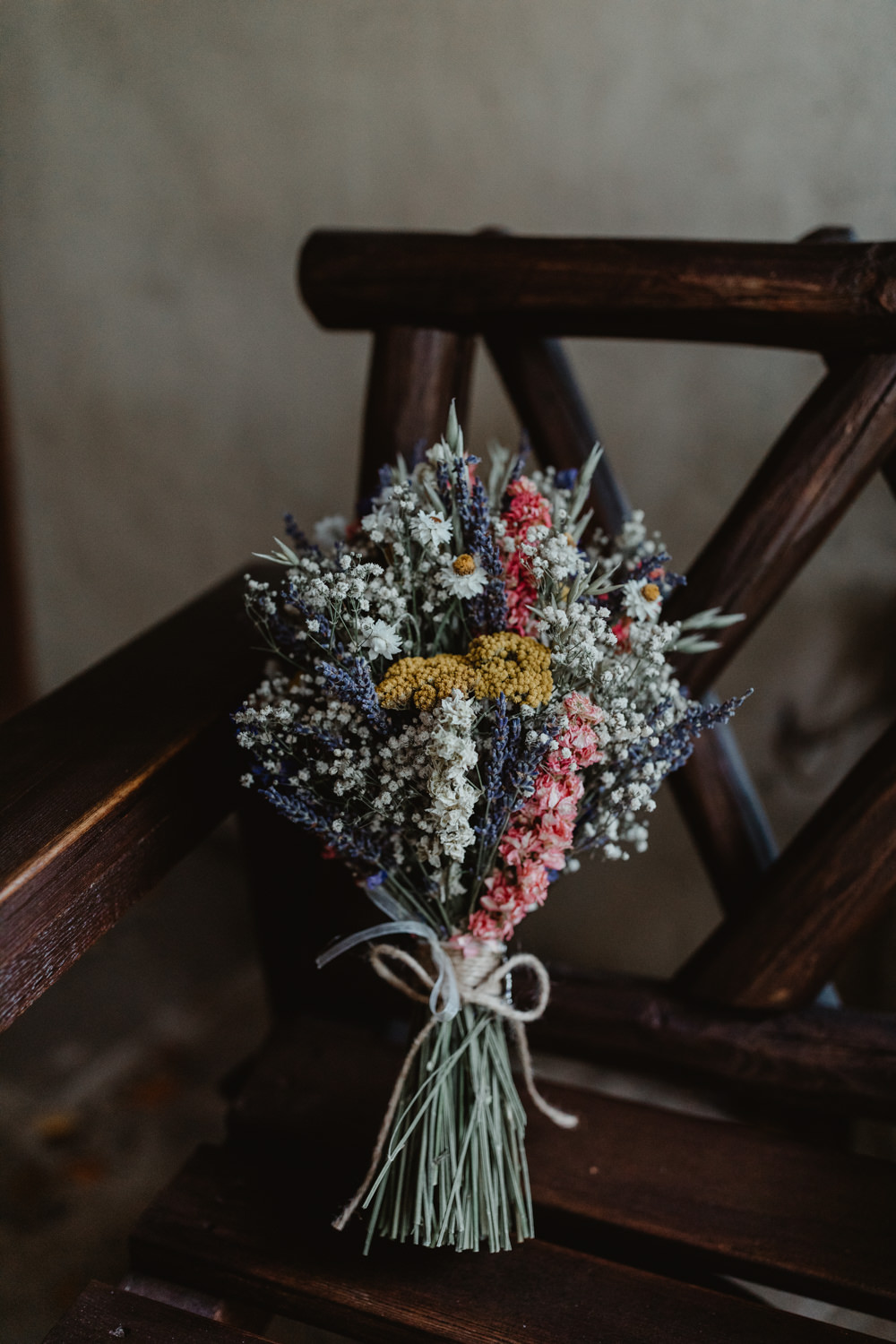 Dried Flowers Bouquet Bride Bridal Chilli Barn Wedding Stevie Jay Photography