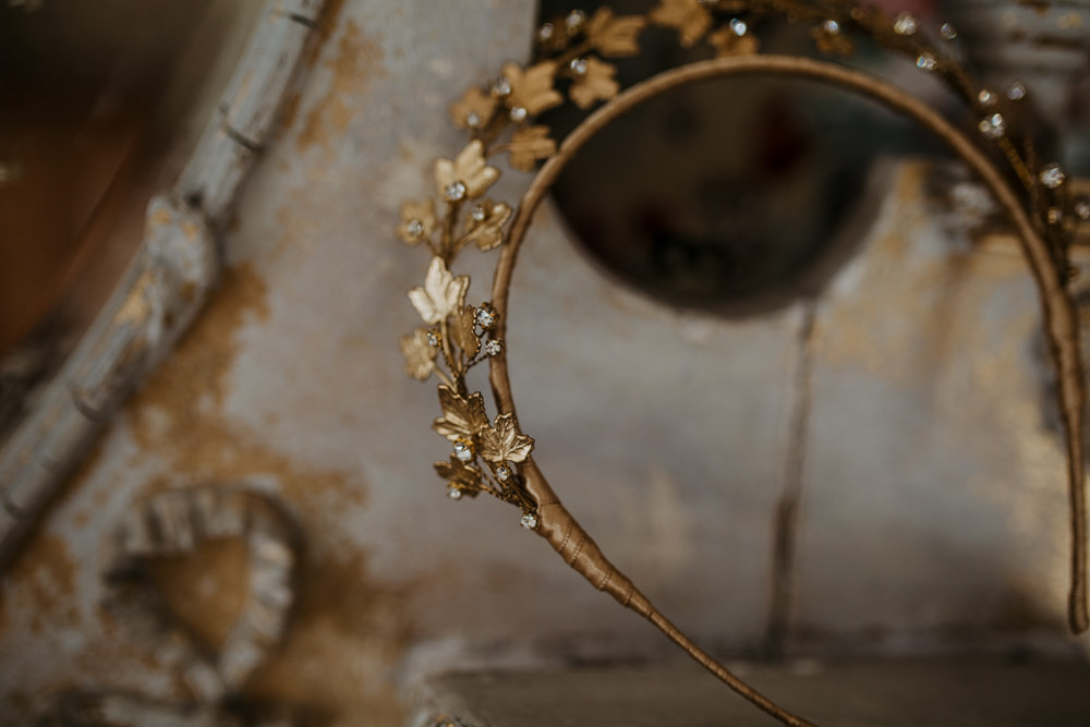 Hair Piece Accessory Bride Bridal Tiara Crown Gold Leaf Edwardian Wedding Ideas Camilla Andrea Photography
