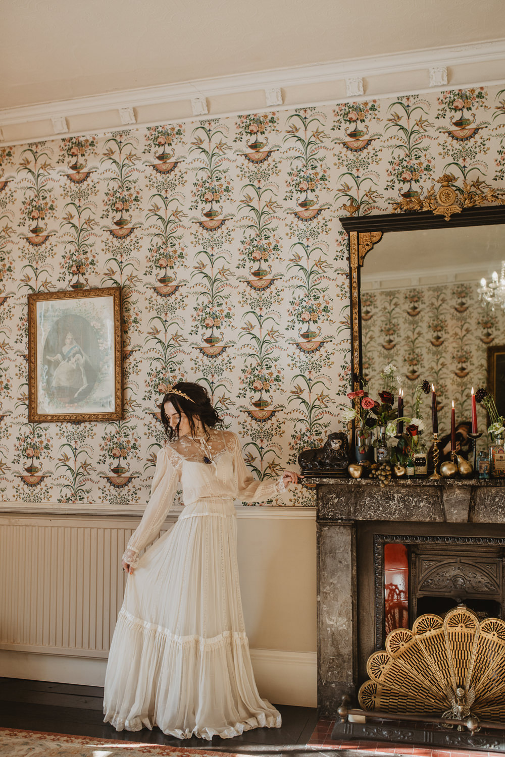 Dress Gown Bride Bridal Sleeves Vintage Edwardian Wedding Ideas Camilla Andrea Photography