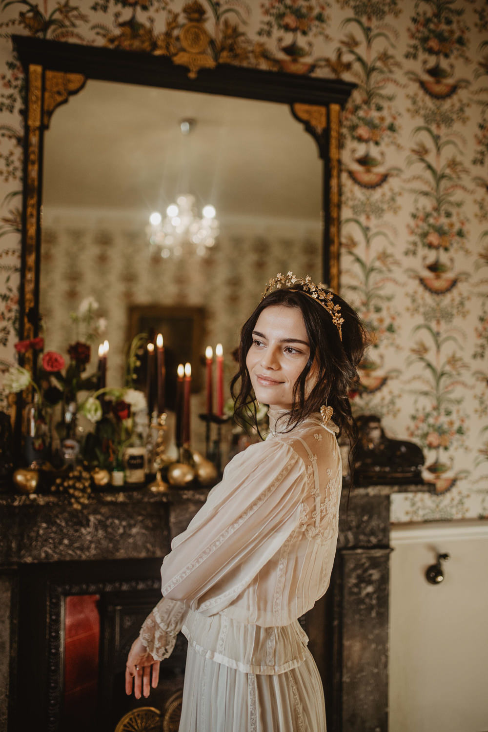 Dress Gown Bride Bridal Sleeves Vintage Edwardian Wedding Ideas Camilla Andrea Photography