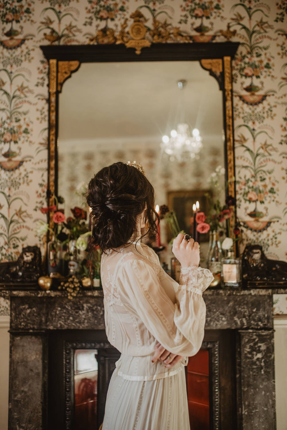 Dress Gown Bride Bridal Sleeves Vintage Edwardian Wedding Ideas Camilla Andrea Photography