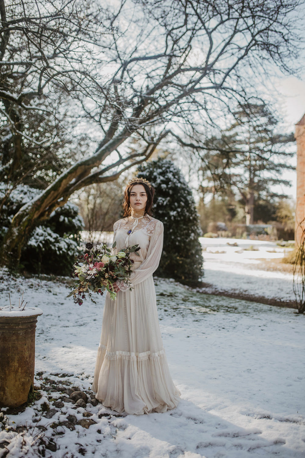Dress Gown Bride Bridal Sleeves Vintage Edwardian Wedding Ideas Camilla Andrea Photography