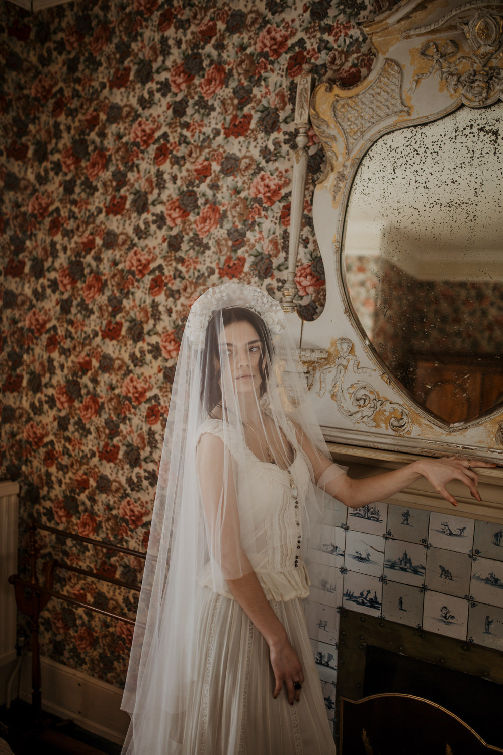 Veil Dress Gown Bride Bridal Vintage Edwardian Wedding Ideas Camilla Andrea Photography
