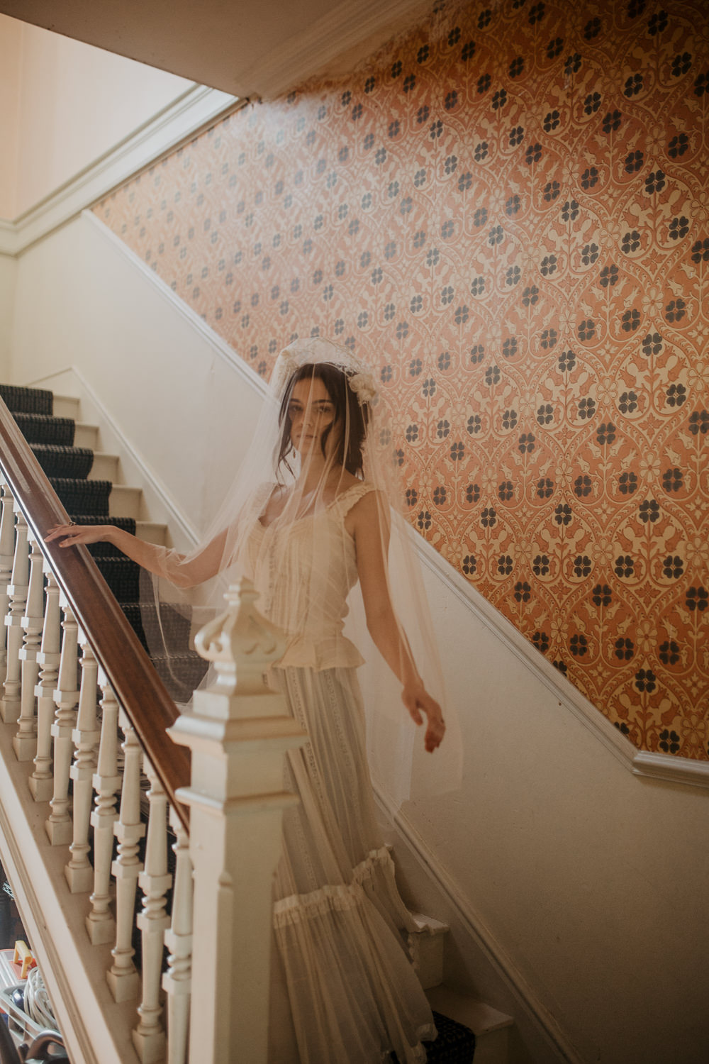Dress Gown Bride Bridal Vintage Veil Edwardian Wedding Ideas Camilla Andrea Photography