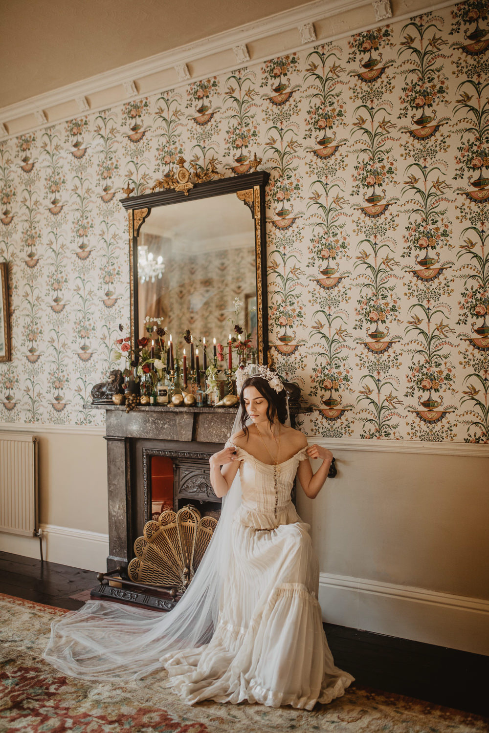 Veil Dress Gown Bride Bridal Straps Vintage Edwardian Wedding Ideas Camilla Andrea Photography