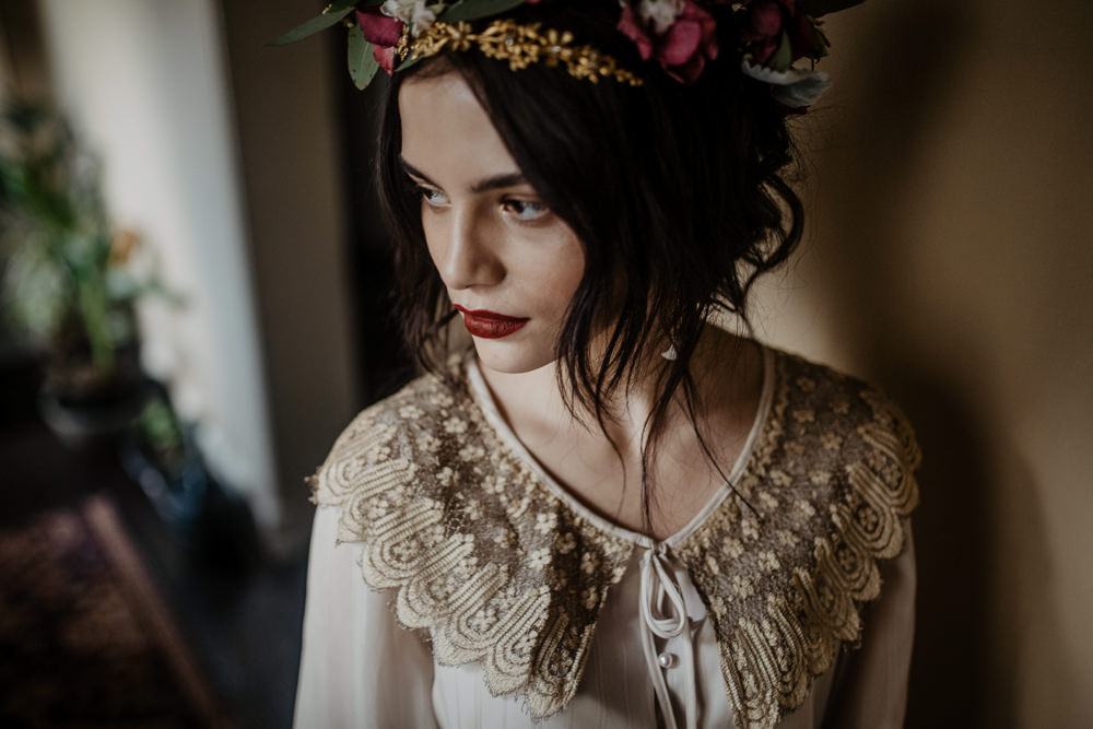 Dress Gown Bride Bridal Cape Vintage Edwardian Wedding Ideas Camilla Andrea Photography