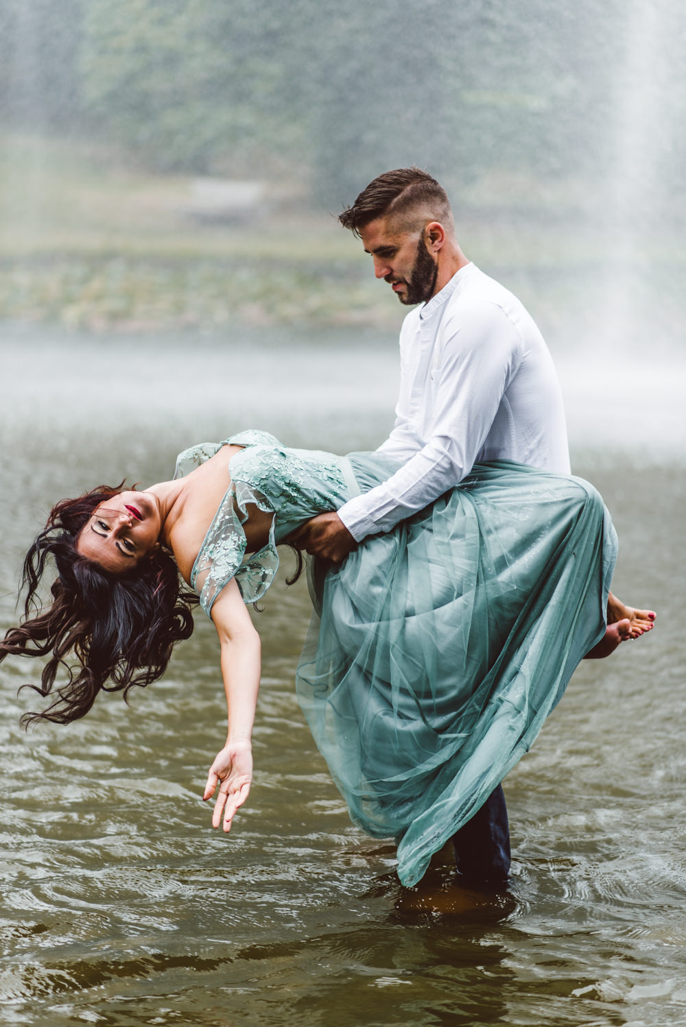 Dress Gown Bride Bridal Blue Sequin Sleeves Ethereal Romantic Wedding Ideas DHW Photography