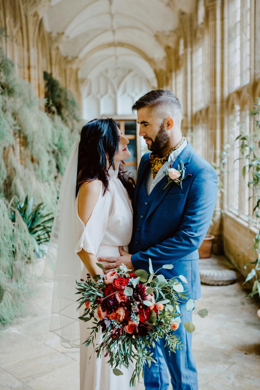 Groom Suit Blue Scarf Tie Cravat Ethereal Romantic Wedding Ideas Katherine Newman Photography