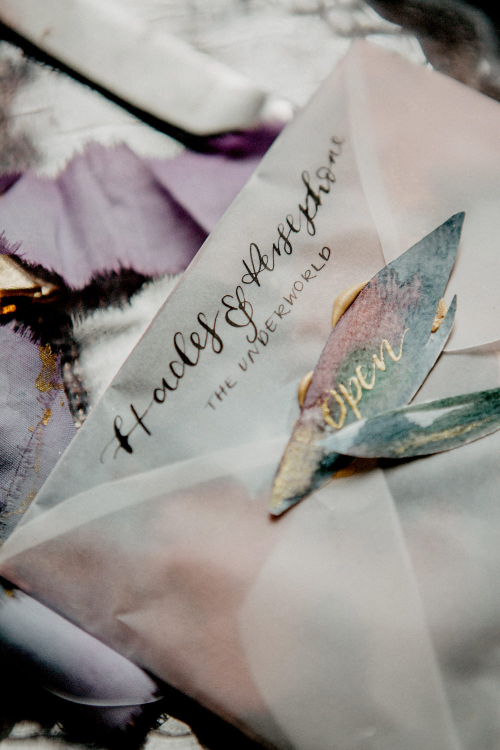 Stationery Invitations Invite Calligraphy Watercolour Envelope Ethereal Romantic Wedding Ideas Katherine Newman Photography