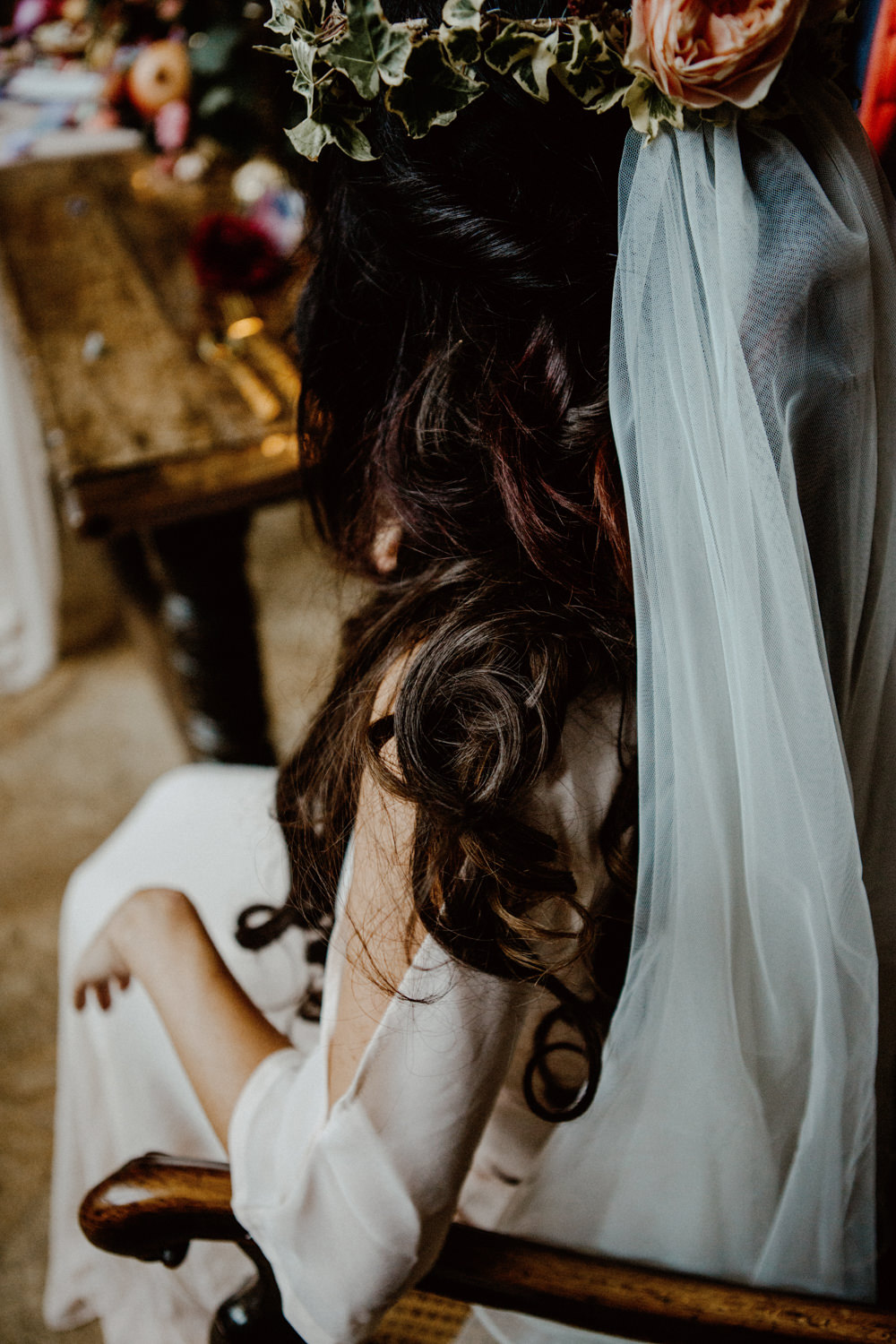 Long Hair Waves Curls Bride Bridal Veil Ethereal Romantic Wedding Ideas Katherine Newman Photography
