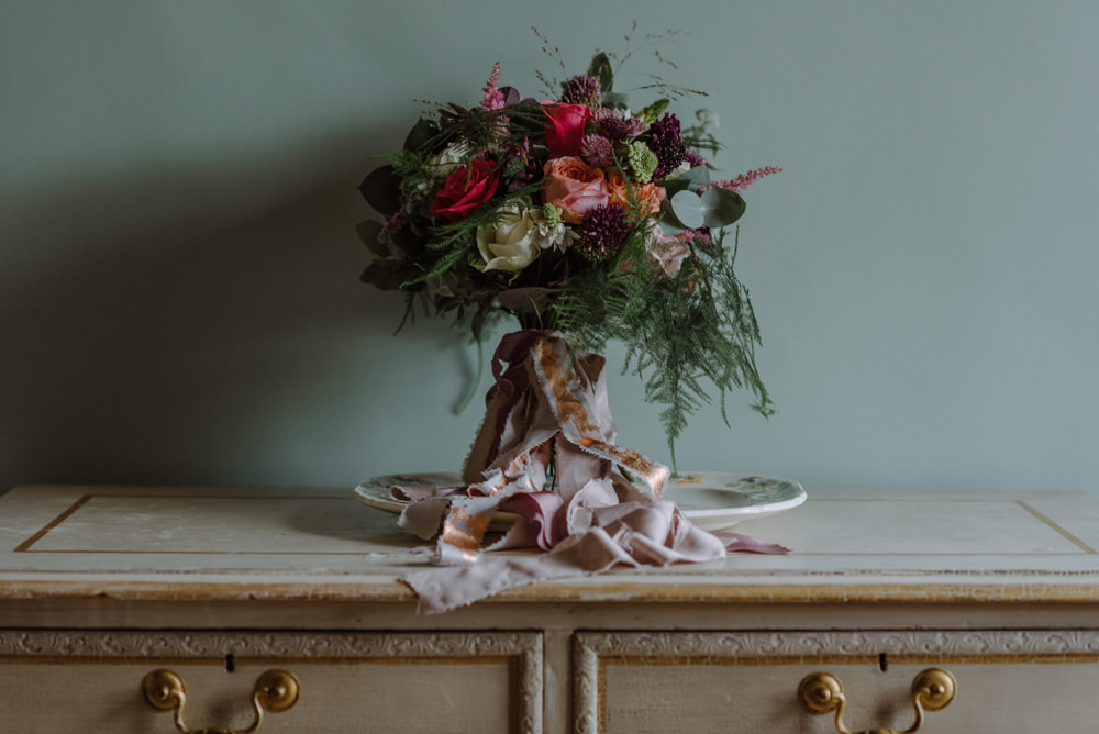 Bride Bridal Bouquet Carnation Peony Pink Greenery Foliage Felin Newydd House Wedding Christopherian.co.uk