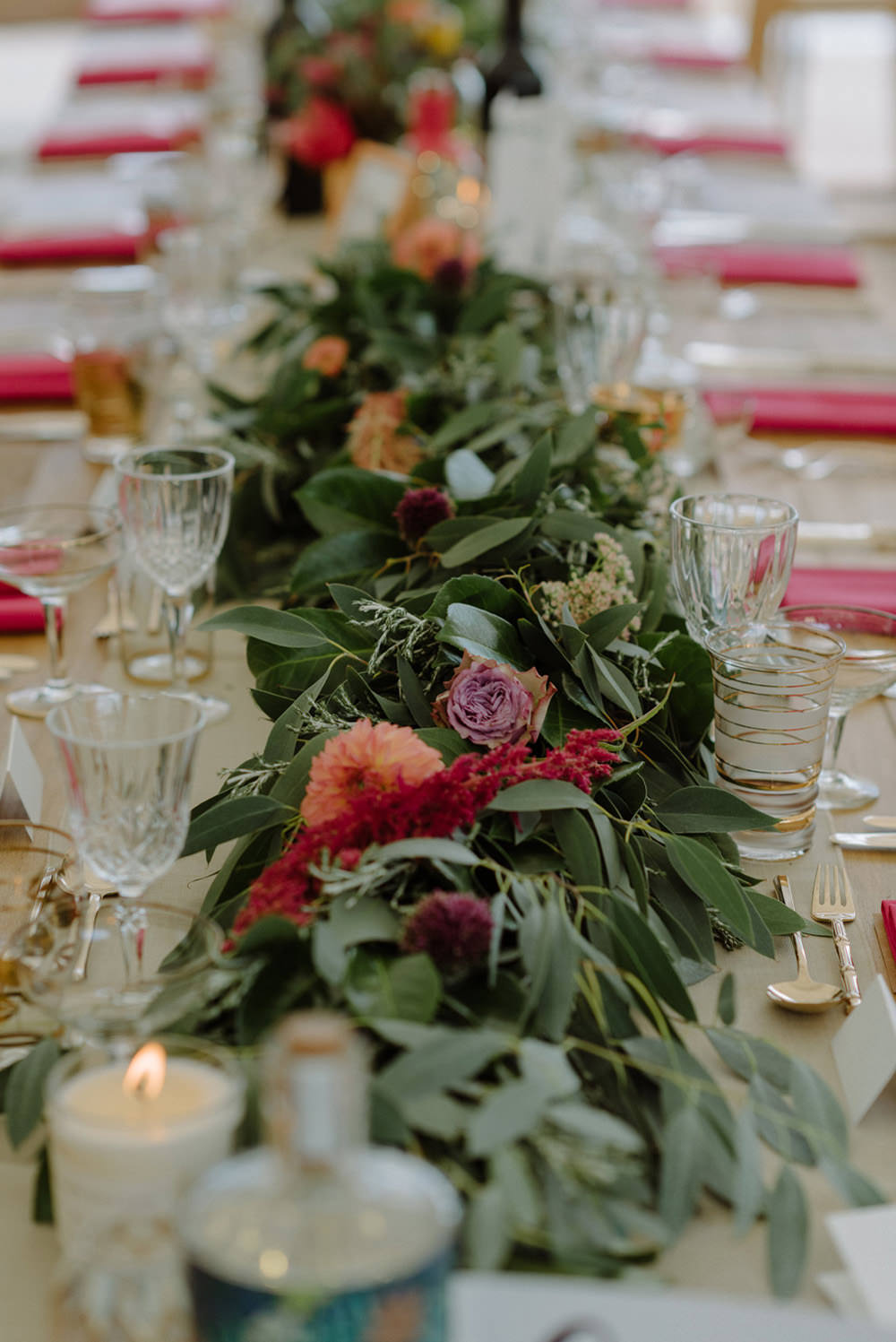 Foliage Garland Floral Flowers Crystal Glass Felin Newydd House Wedding Christopherian.co.uk