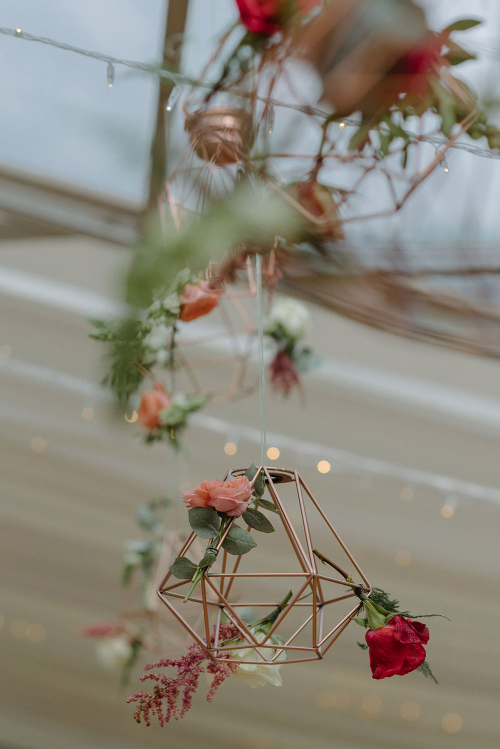 Geometric Hanging Floral Felin Newydd House Wedding Christopherian.co.uk